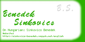 benedek sinkovics business card